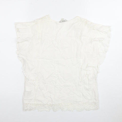 Next Women’s White Viscose Top - Size 10