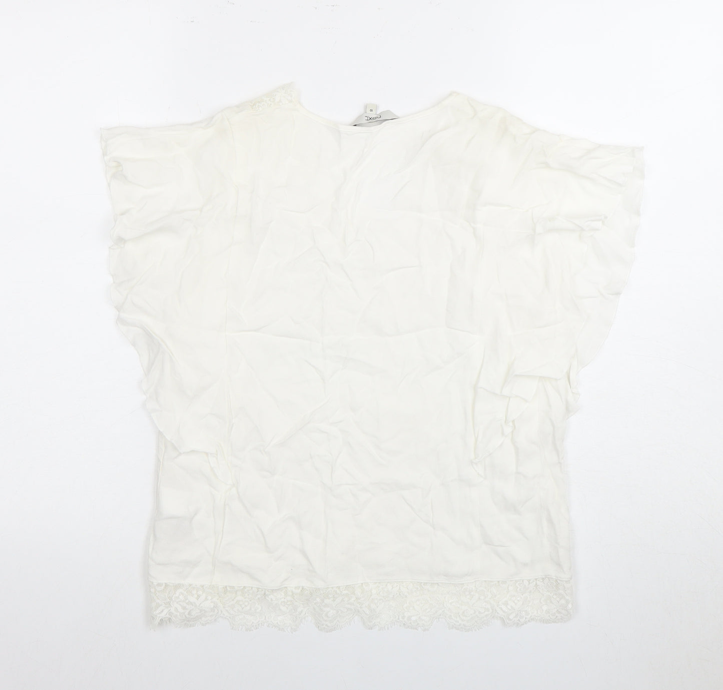 Next Women’s White Viscose Top - Size 10