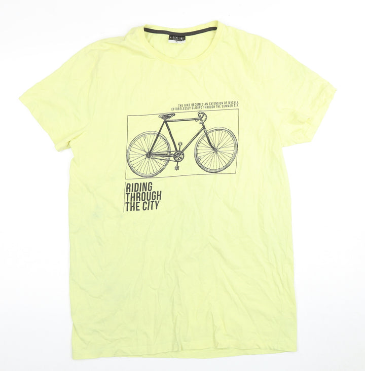 Alpha R One Men's Yellow XL City Graphic T-Shirt