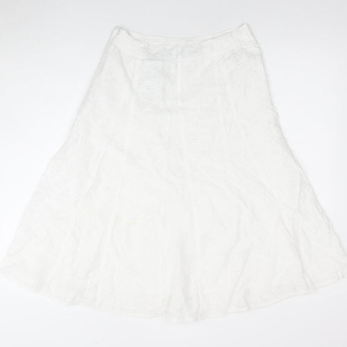 Marks and Spencer Women's White Midi Skirt, Size 10