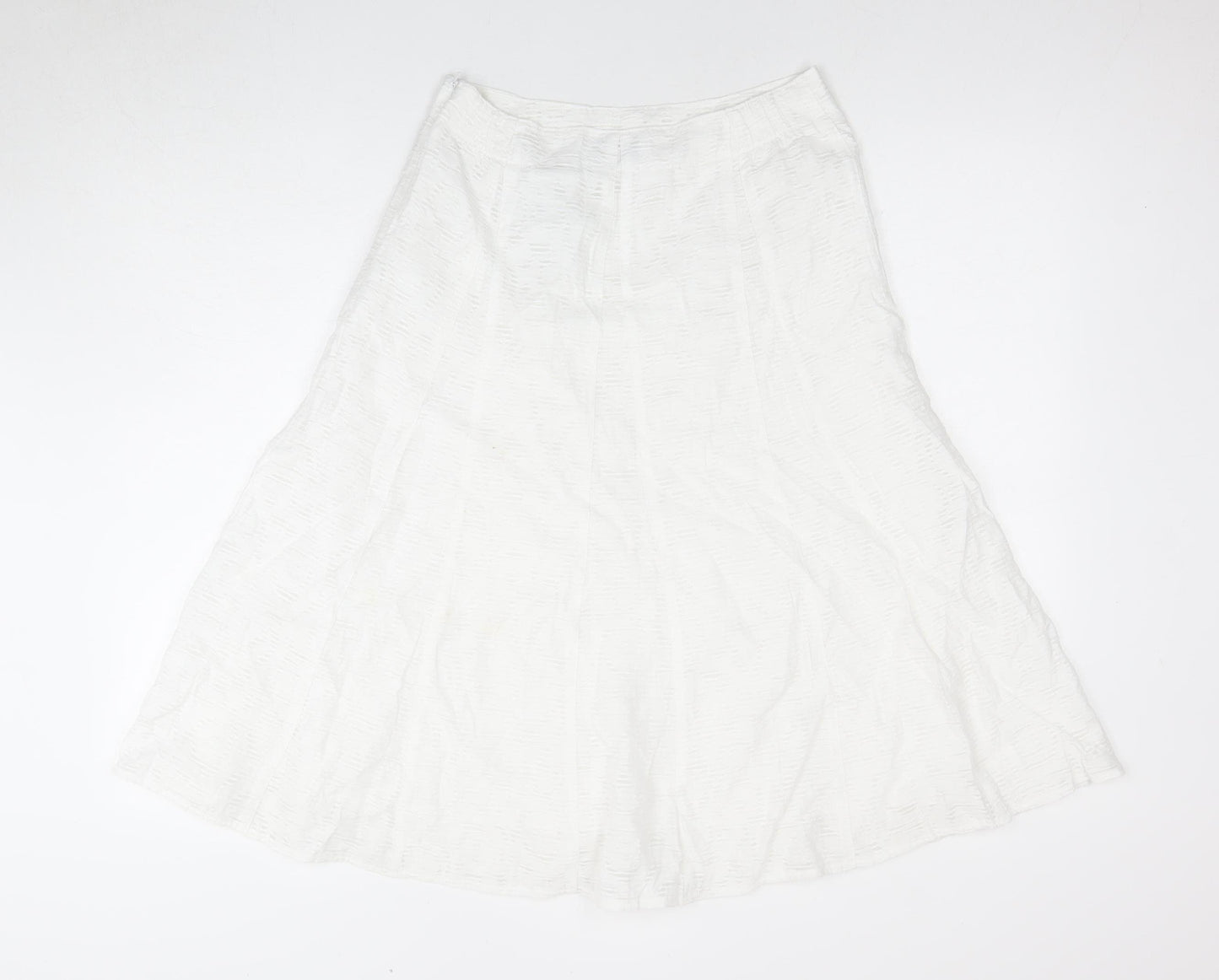Marks and Spencer Women's White Midi Skirt, Size 10