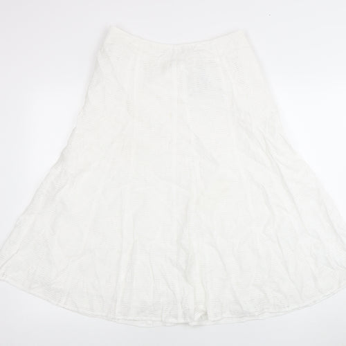 Marks and Spencer Women's White Midi Skirt, Size 10