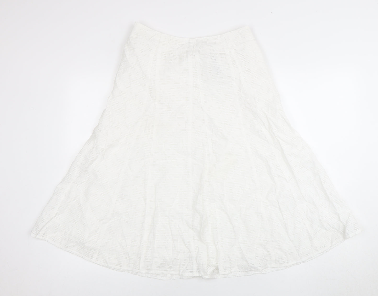 Marks and Spencer Women's White Midi Skirt, Size 10