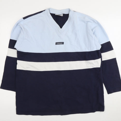 Cotton Republic Unisex Blue Colourblock Sweatshirt Size 18