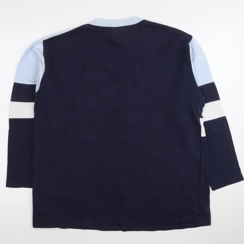 Cotton Republic Unisex Blue Colourblock Sweatshirt Size 18