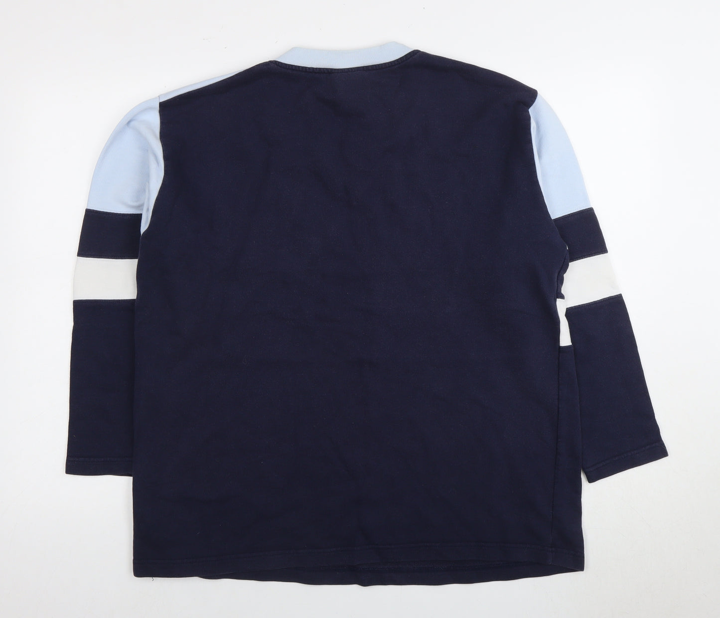 Cotton Republic Unisex Blue Colourblock Sweatshirt Size 18