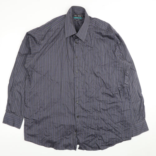 Marks and Spencer Men's Black Striped Dress Shirt 43