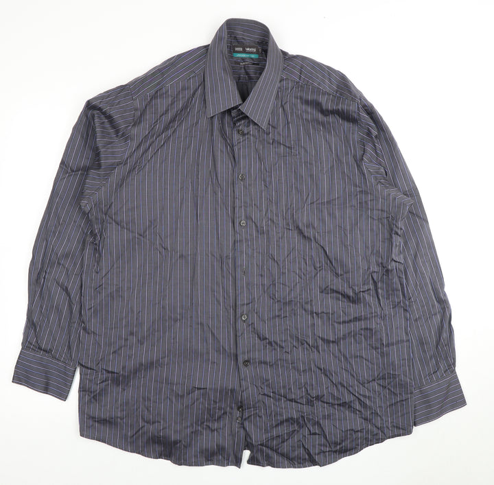 Marks and Spencer Men's Black Striped Dress Shirt 43