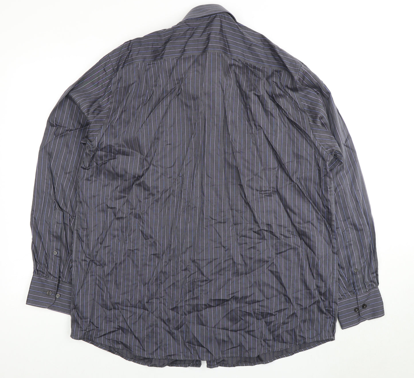 Marks and Spencer Men's Black Striped Dress Shirt 43
