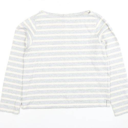 Uniqlo Women's Grey XS Striped Long Sleeve T-Shirt