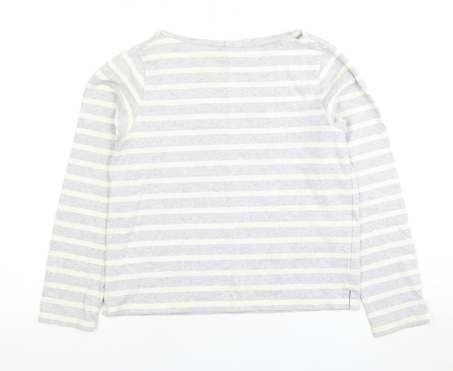 Uniqlo Women's Grey XS Striped Long Sleeve T-Shirt