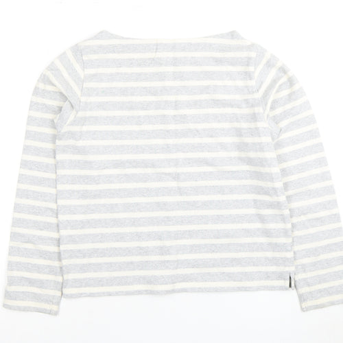 Uniqlo Women's Grey XS Striped Long Sleeve T-Shirt