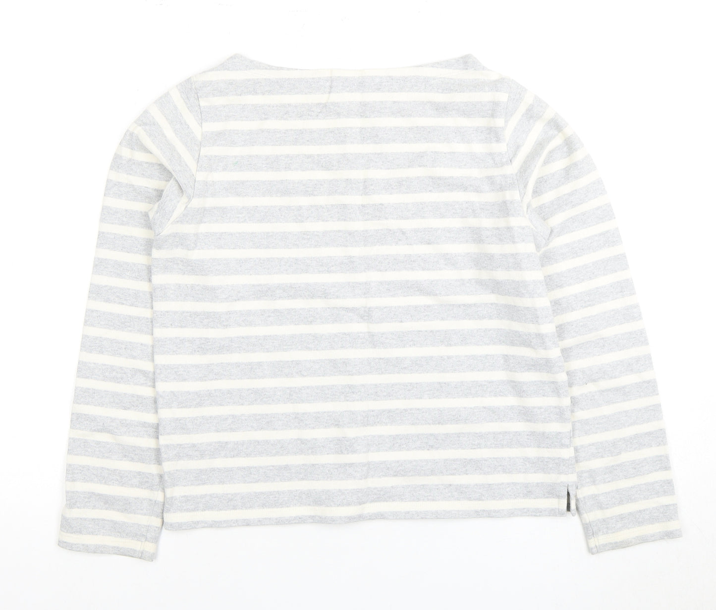 Uniqlo Women's Grey XS Striped Long Sleeve T-Shirt