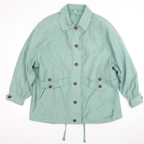 C&A Green Women's Cotton Button Jacket Size 16