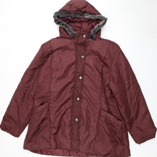 Anne de Lancay Women’s Parka Jacket Hooded XL Red