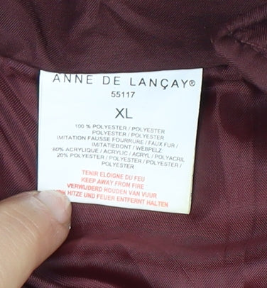Anne de Lancay Women’s Parka Jacket Hooded XL Red