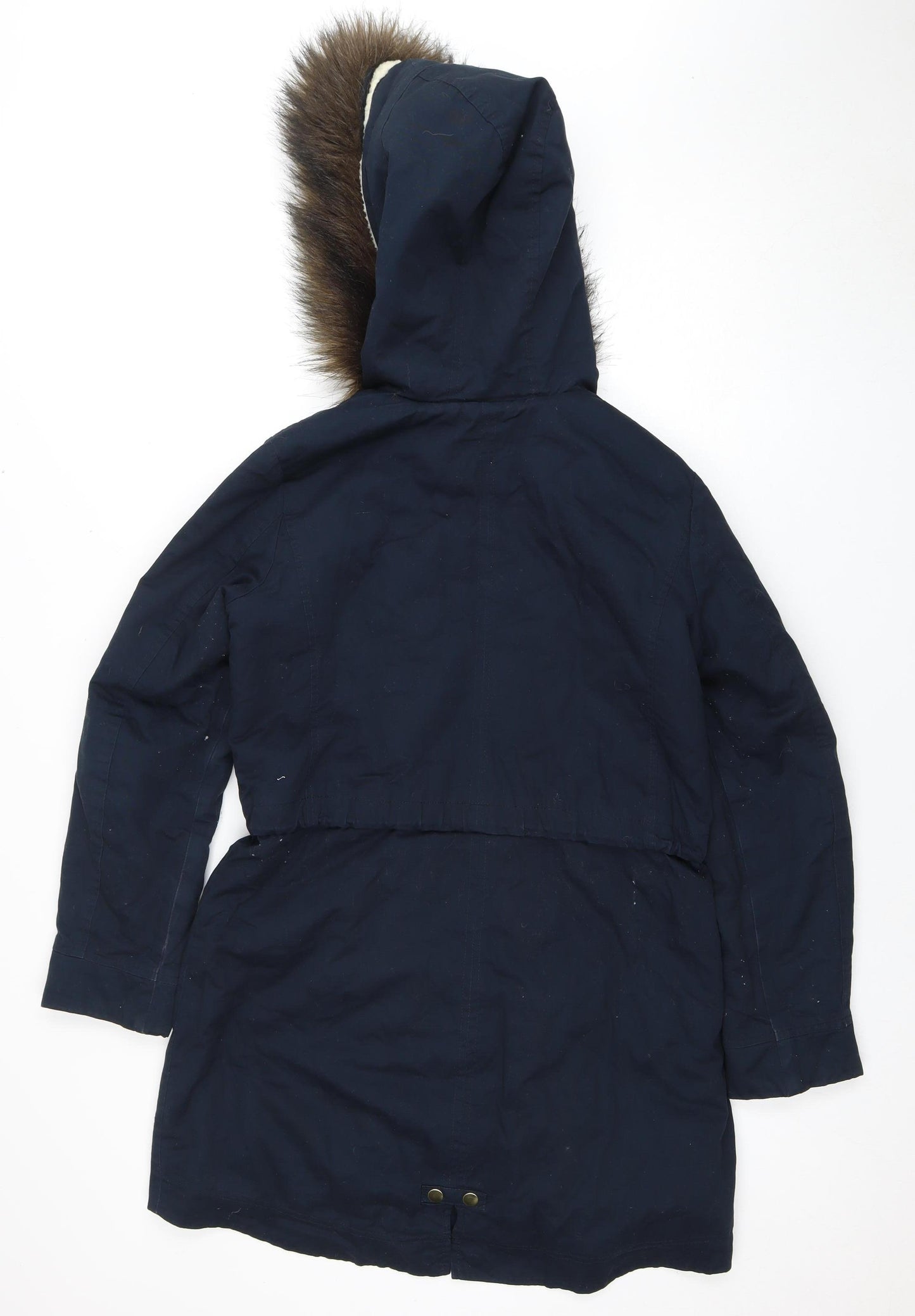 Warehouse Women's Blue Parka Coat - Size 10