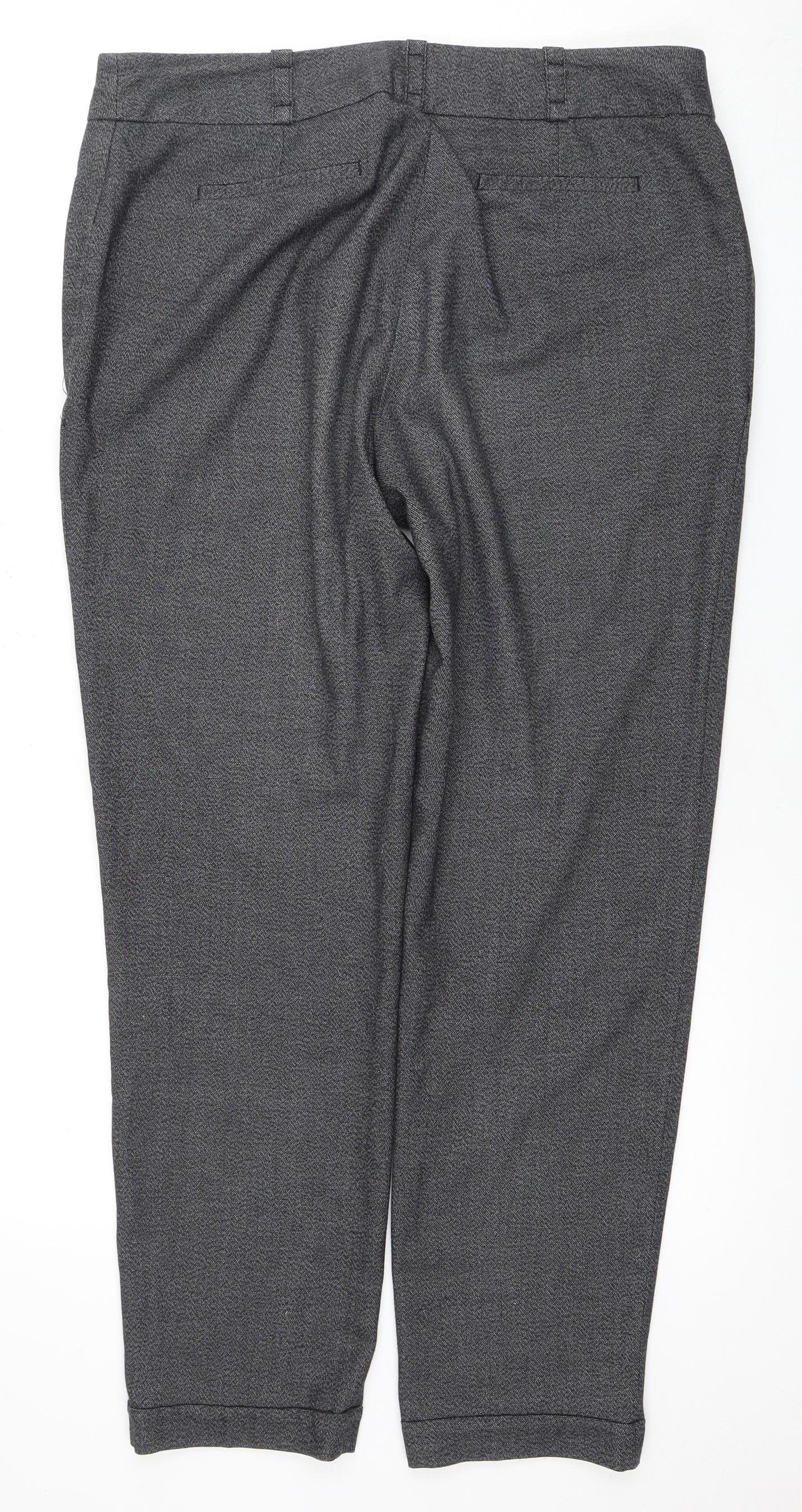 Next Women's Grey Straight Trousers Size 14