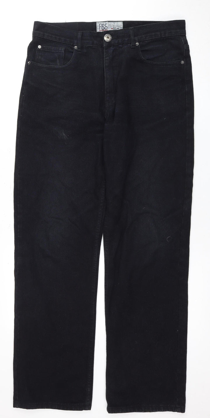 Pride + Soul Unisex Black Straight Jeans 34W 34L