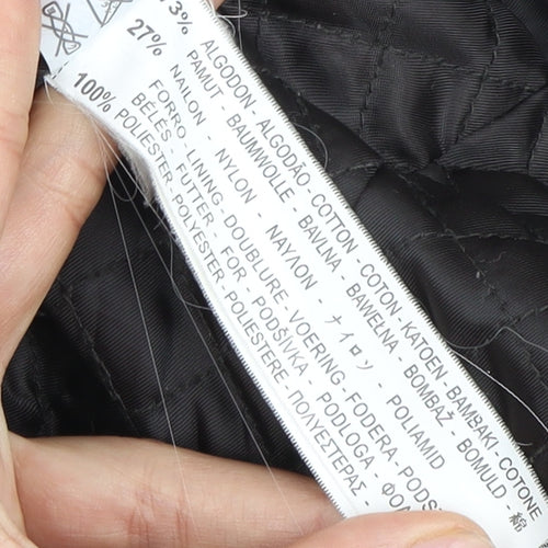 Zara Basic Women's Black Parka Size 10 Hooded Belted
