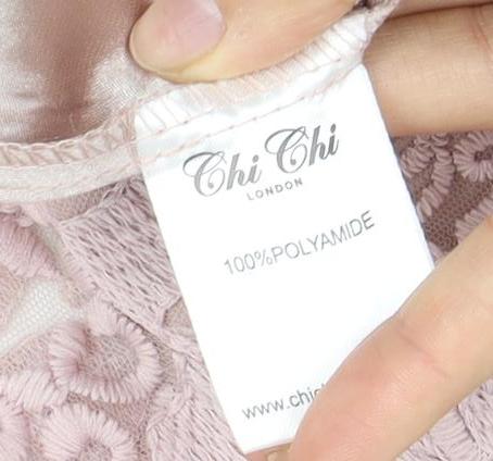 Chi Chi London Pink A-Line Women's Midi Dress Size 10