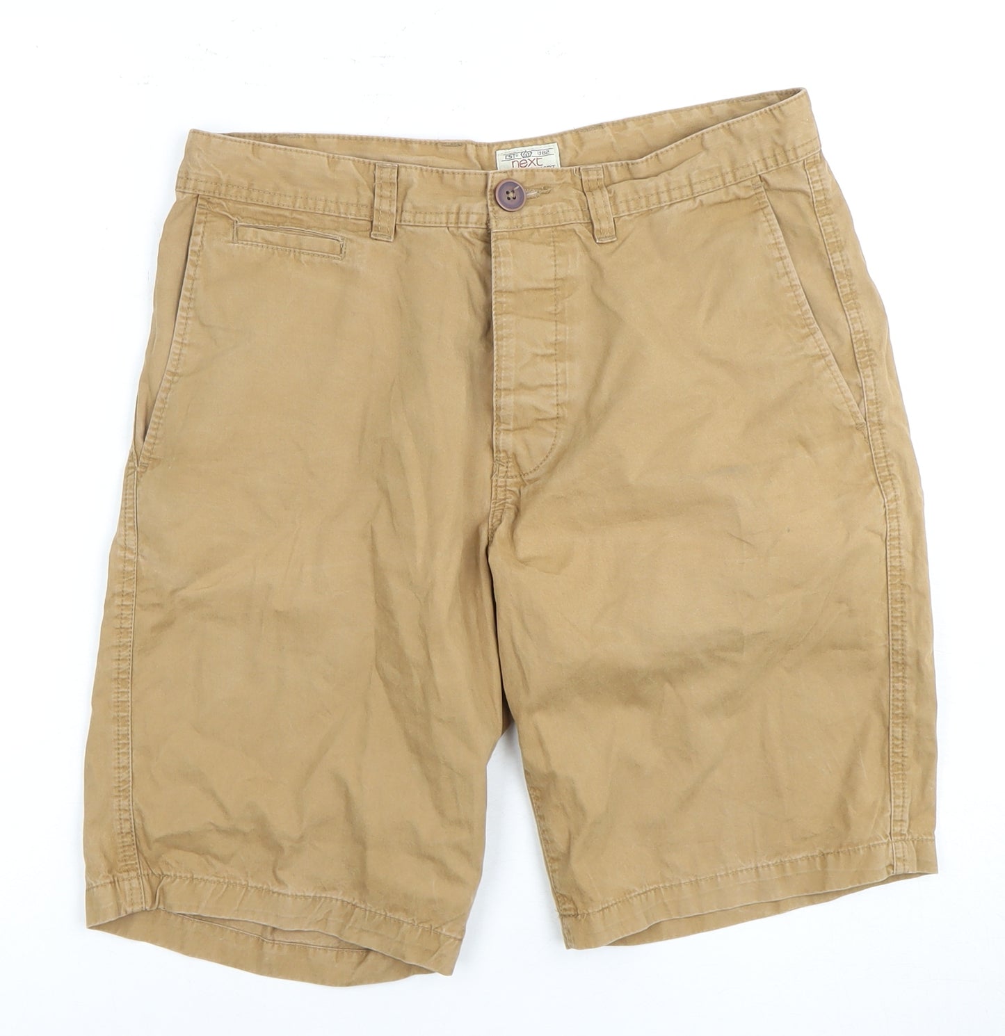 Next Men's Beige Chino Shorts, Size 32, Summer Casual