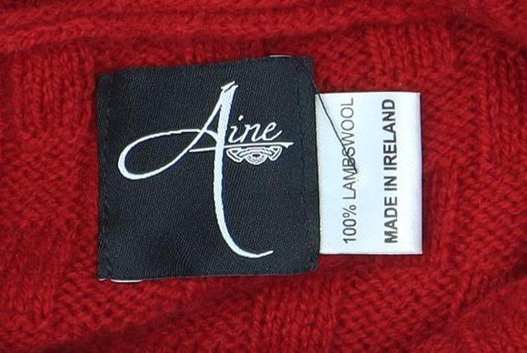Aine Women's Red Wool Cape Roll Neck Sleeveless Jumper