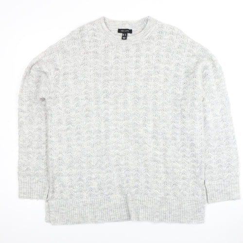 New Look Women's Grey Pullover Jumper, M, Crew Neck
