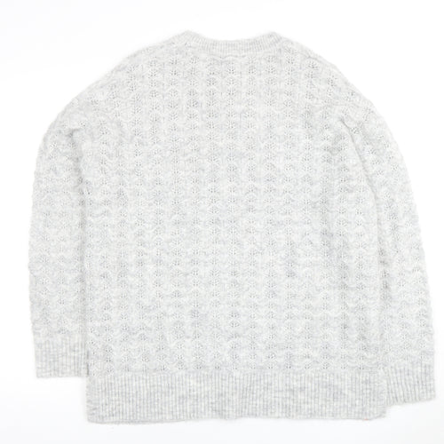 New Look Women's Grey Pullover Jumper, M, Crew Neck