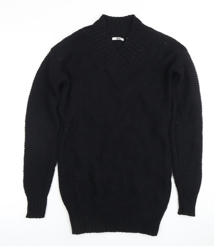 UNIQLO Women’s Black Pullover V-Neck Jumper XS