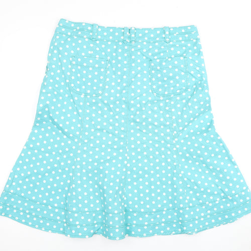 Per Una Women's Blue Polka Dot A-Line Skirt Size 14