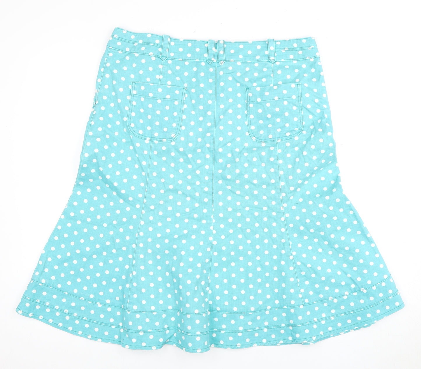 Per Una Women's Blue Polka Dot A-Line Skirt Size 14