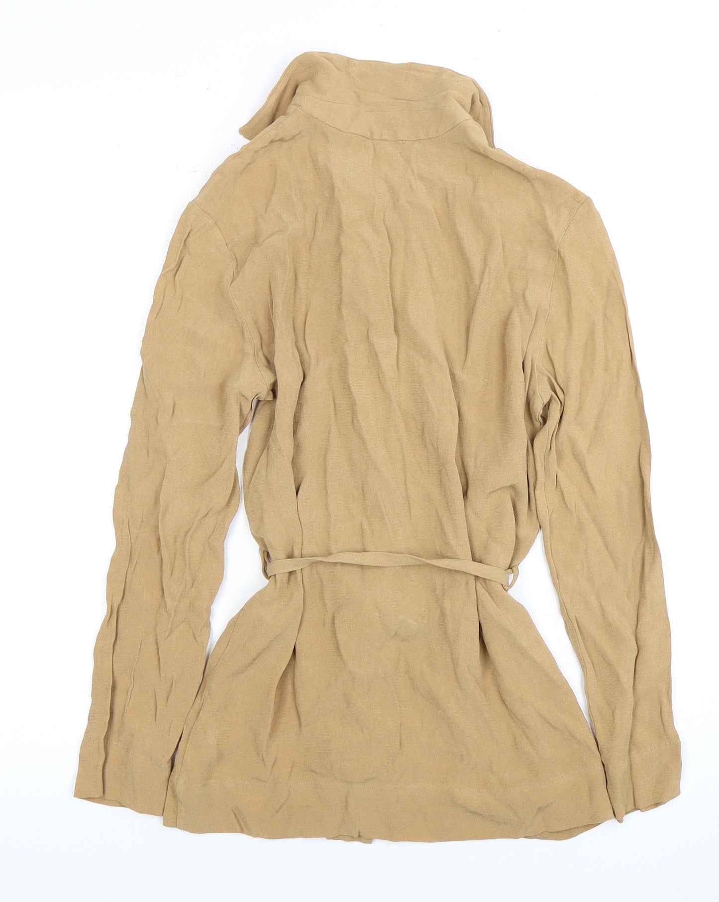 Marks and Spencer Womens Beige Long Sleeve Blouse Size 10