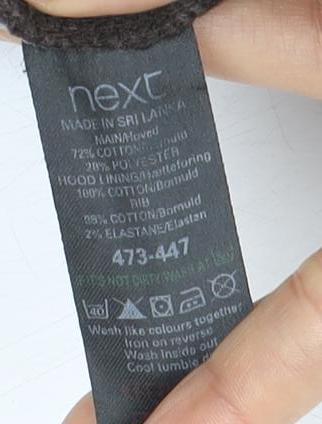 Next Men's Brown 2XL Pullover Hooded Sweatshirt