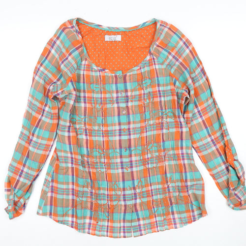 Marks and Spencer Women's Multicoloured Plaid Blouse Size 12
