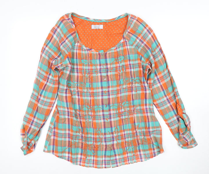 Marks and Spencer Women's Multicoloured Plaid Blouse Size 12