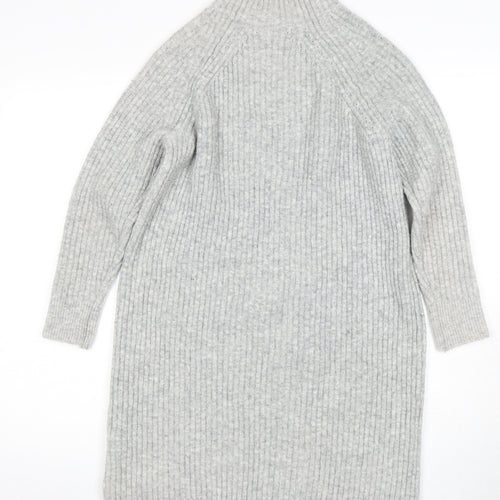 Next Women's Grey High Neck Chunky Pullover Jumper Size 10