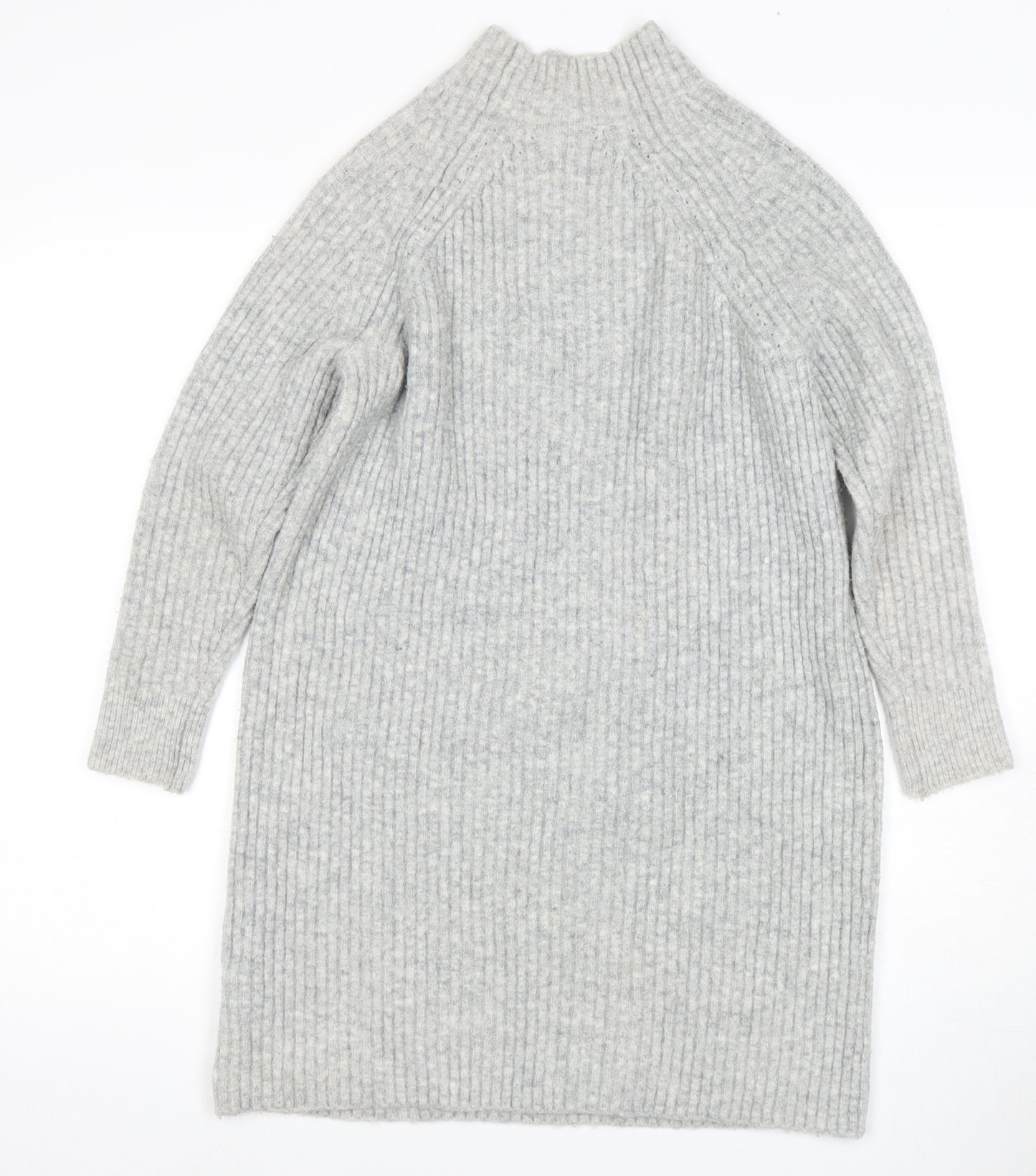 Next Women's Grey High Neck Chunky Pullover Jumper Size 10