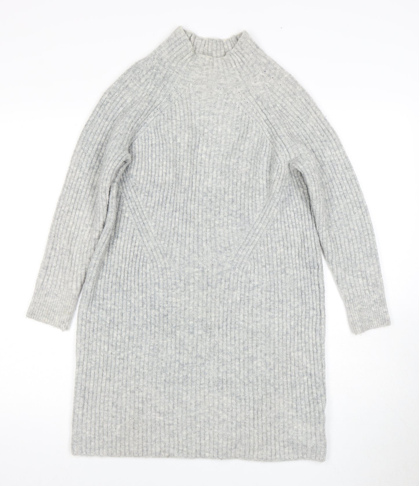 Next Women's Grey High Neck Chunky Pullover Jumper Size 10