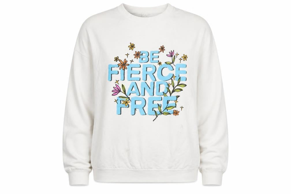 Front view of River Island Women's White Pullover Sweatshirt L