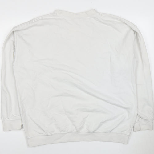 River Island Women's White Pullover Sweatshirt L