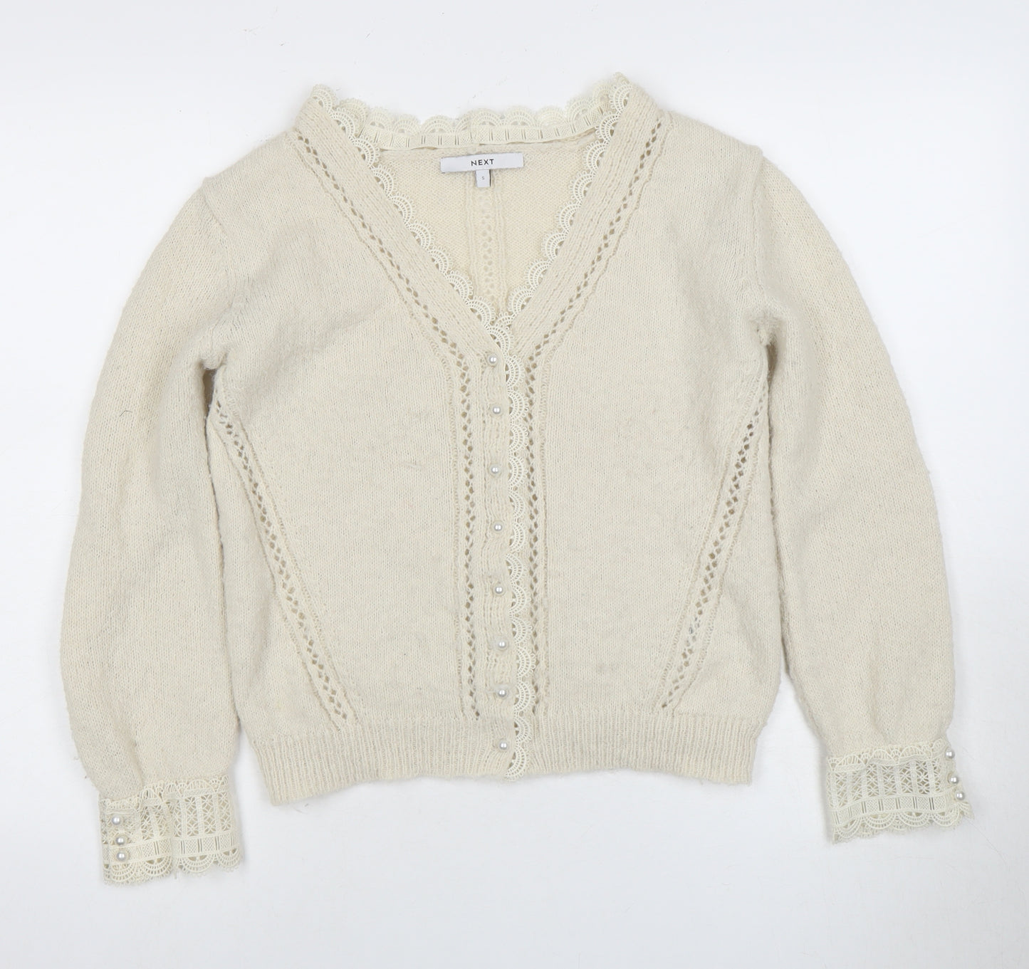 Next Women's Beige Cardigan, S, V-Neck, Casual, Autumn