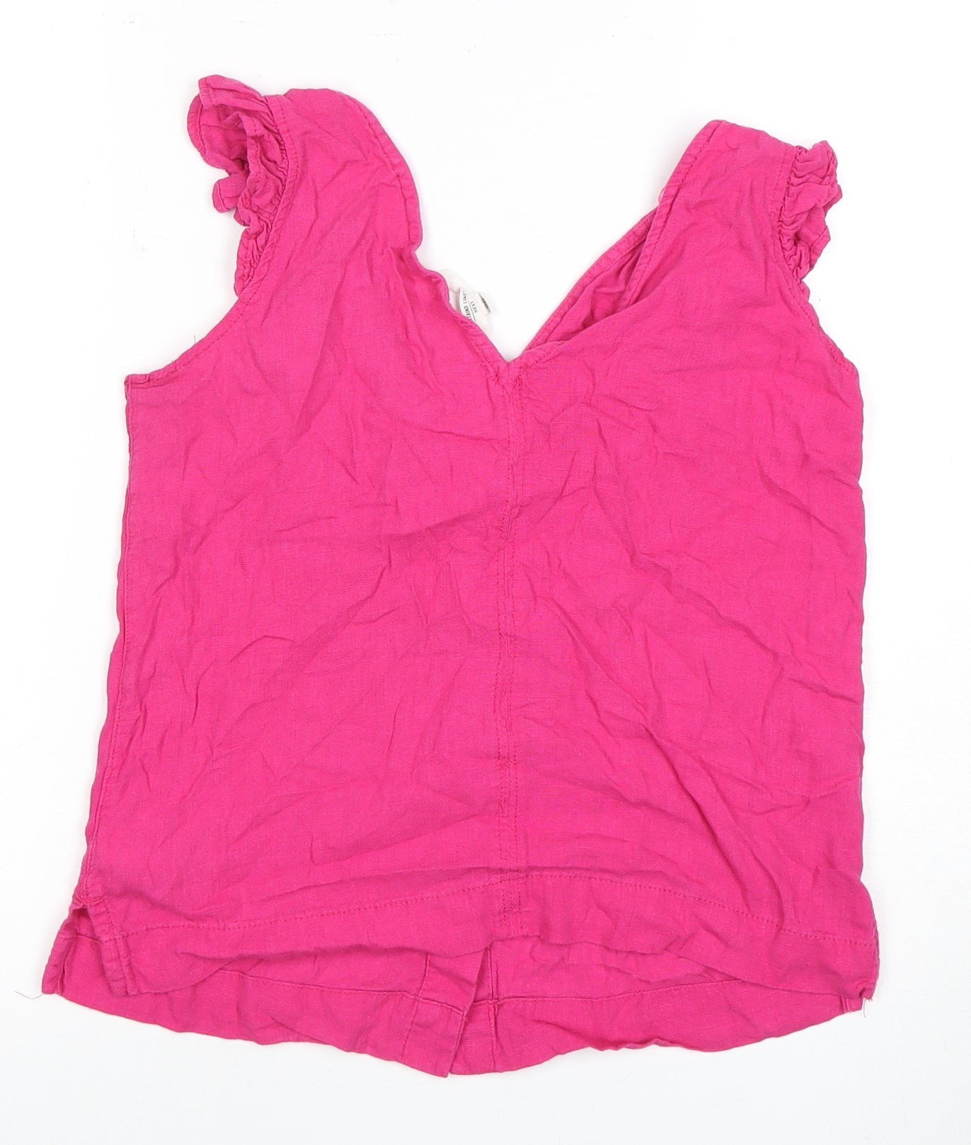 Next Women's Pink Linen Button Blouse Size 10 Sleeveless