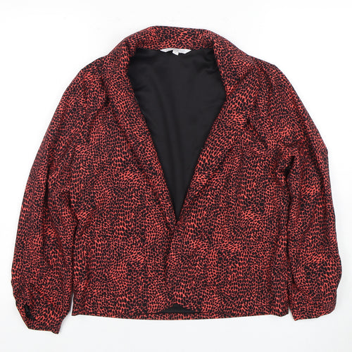 Next Women's Red Animal Print Jacket Size 8