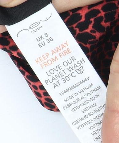 Next Women's Red Animal Print Jacket Size 8