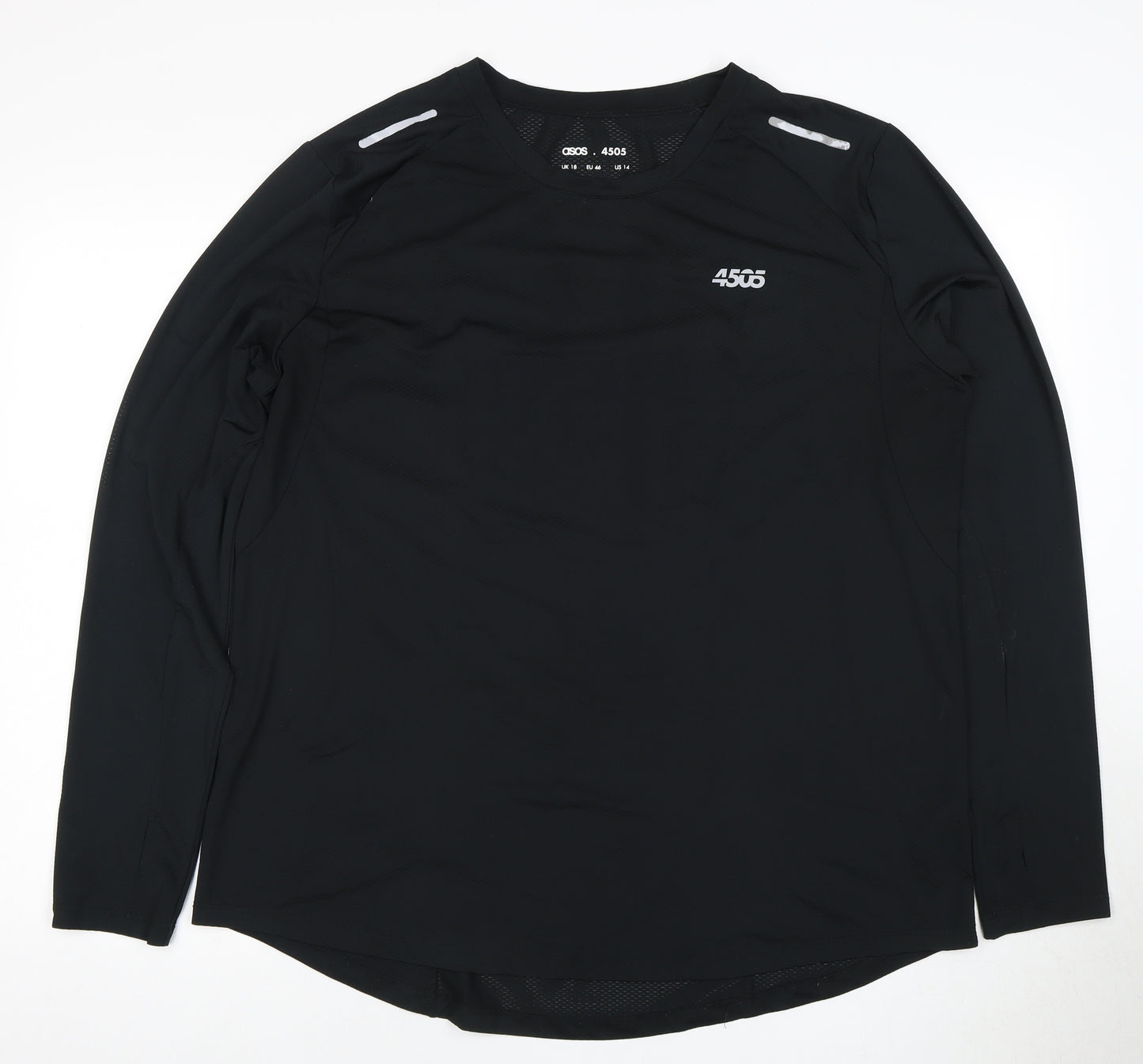 ASOS Women's Black Long Sleeve Activewear Top Size 18