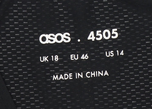 ASOS Women's Black Long Sleeve Activewear Top Size 18