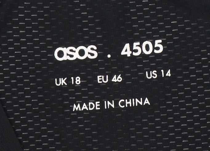 ASOS Women's Black Long Sleeve Activewear Top Size 18