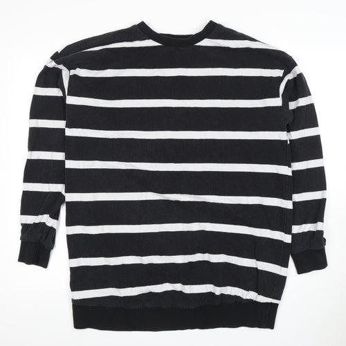 ASOS Unisex Black Striped Pullover Sweatshirt Size 12