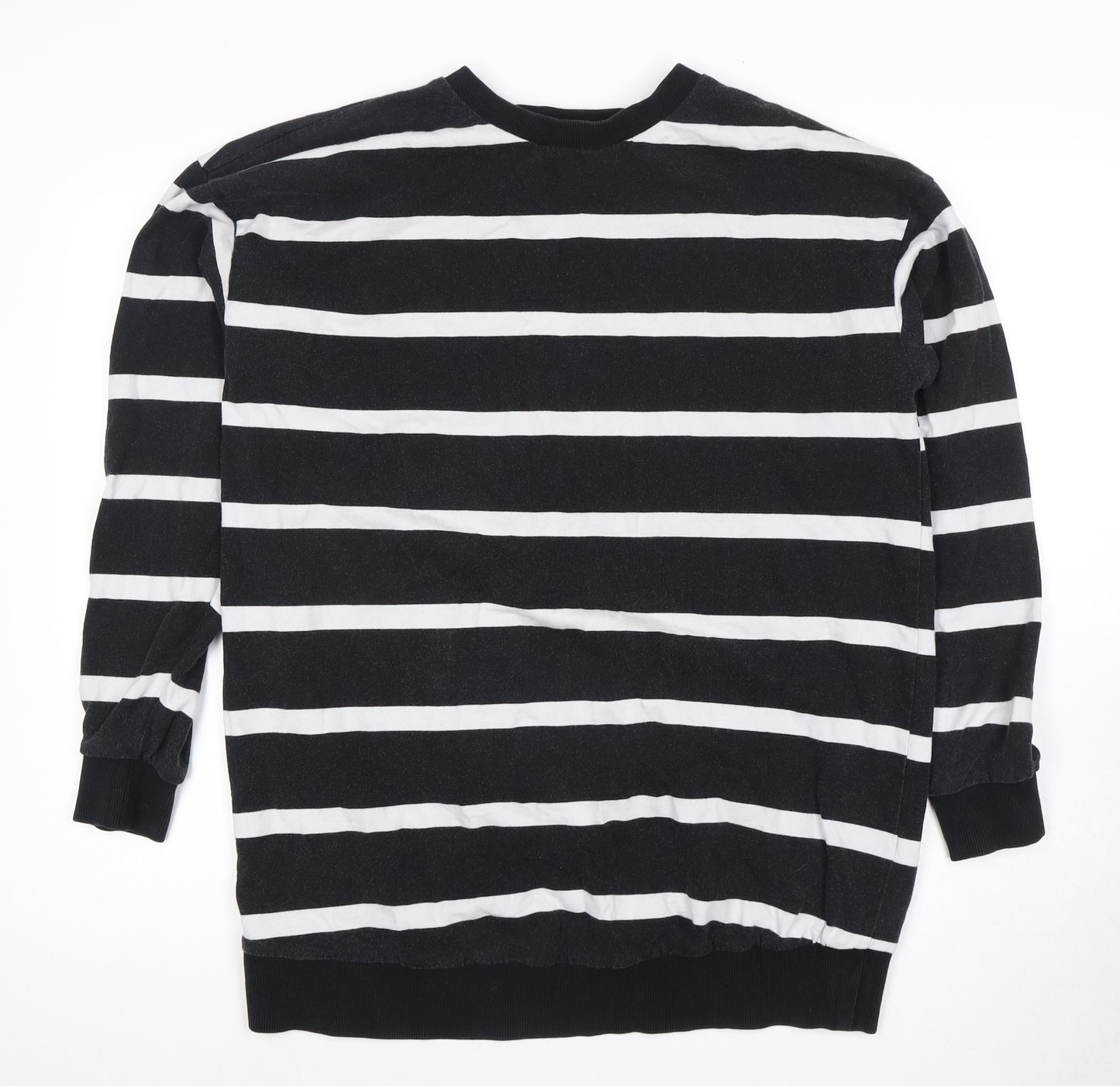 ASOS Unisex Black Striped Pullover Sweatshirt Size 12